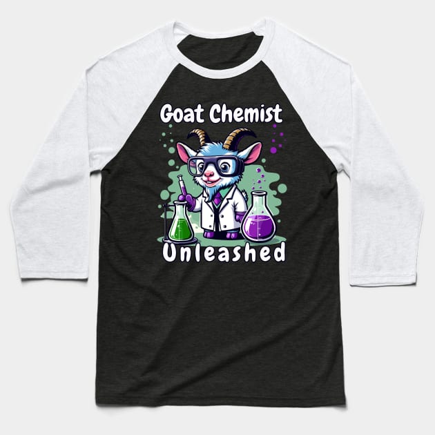 Goat Chemist Unleashed Baseball T-Shirt by chems eddine